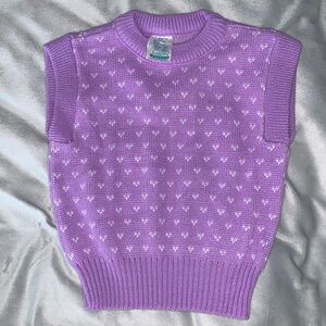 Toddletime vintage 80’s girls lavender purple sweater vest size 3T white dots